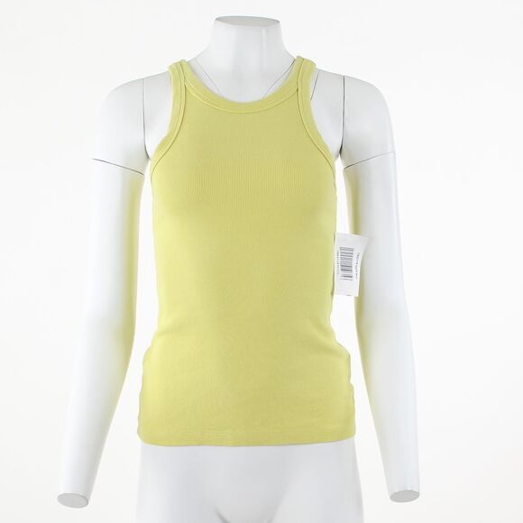 MOTHER The Chin Ups Stretch Cotton Tank in Canary Yellow - Picture 2 of 5